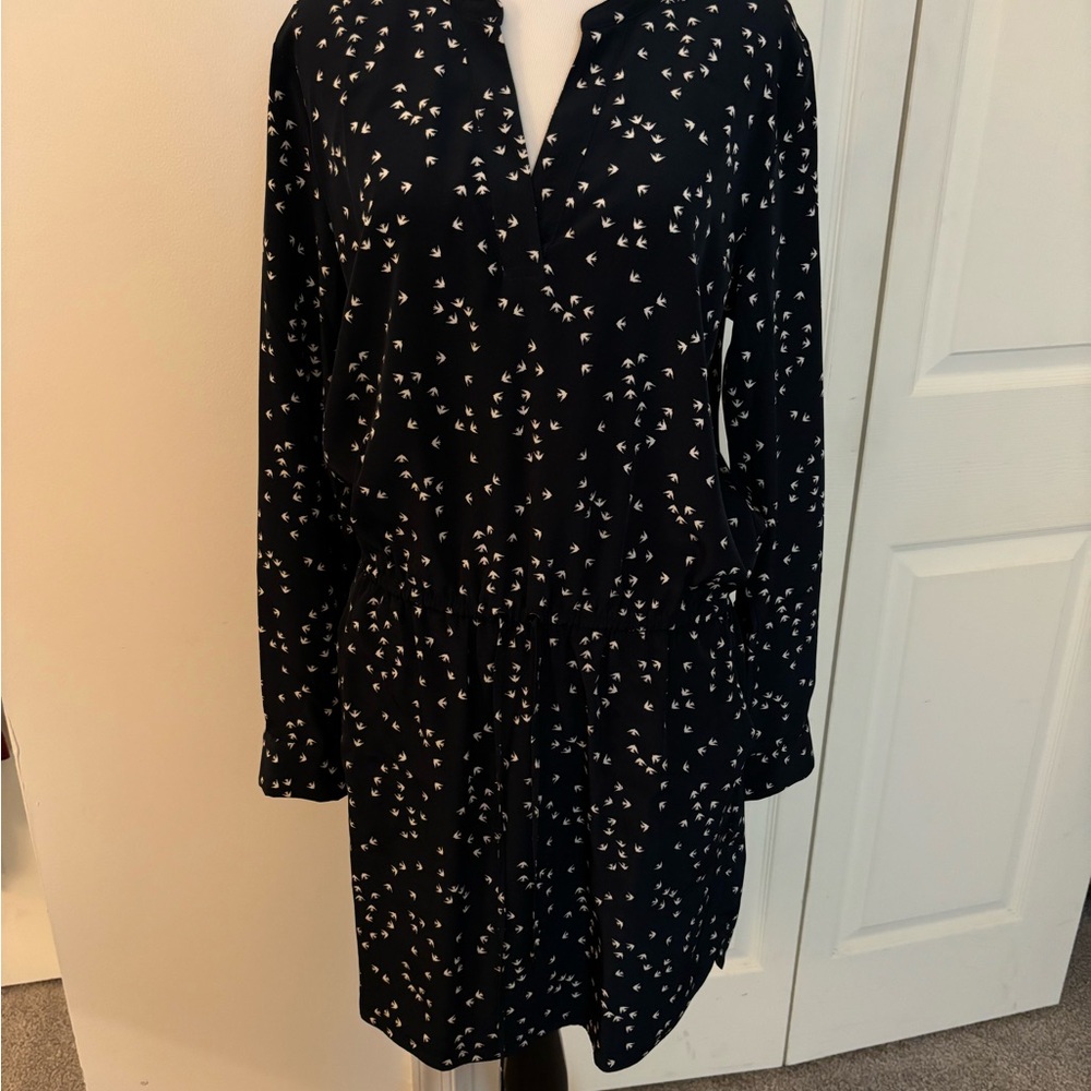 Banana Republic Navy Bird Theme Dress